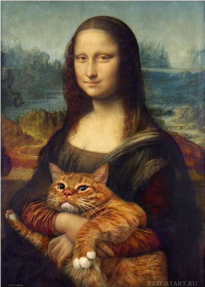 Leonardo Da Vinci, Mona Lisa - Fat Cat Art By Svetlana Petrova (800x587), Png Download