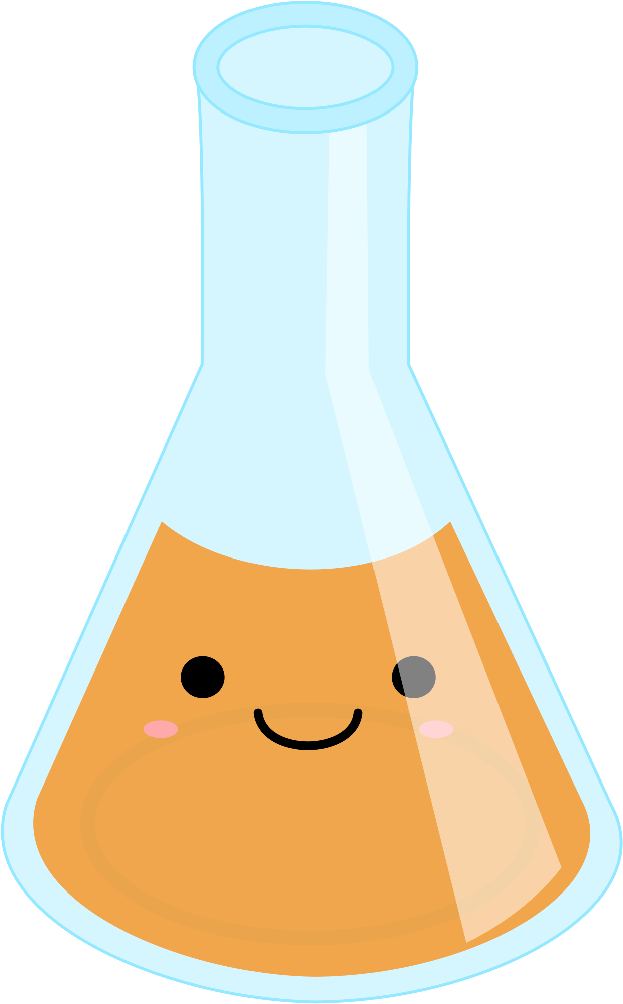 This Free Icons Png Design Of Full Kawaii Erlenmeyer (1618x2400), Png Download