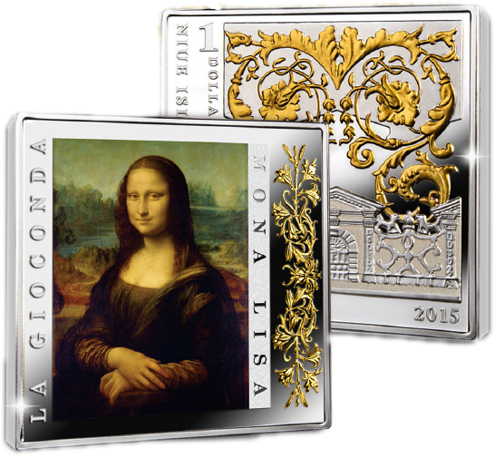 Niue 2015 Renaissance Masterpieces Mona Lisa Gilded - Mona Lisa, 1503-1506 (546x505), Png Download