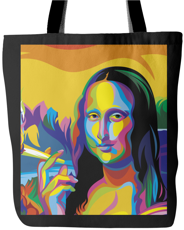 Mona Lisa Smoking Art Tote Bag - We Er Art (1024x1024), Png Download