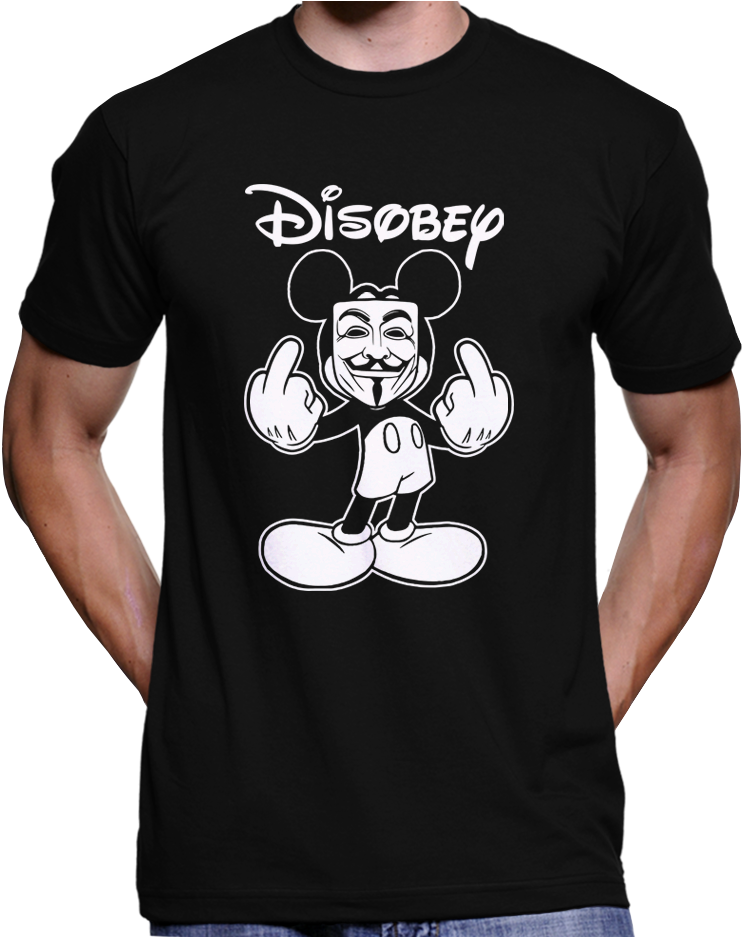 Mickey Mouse Disobey Guy Fawkes Mask Anonymous T-shirt - Free Tommy Robinson T Shirt (936x936), Png Download