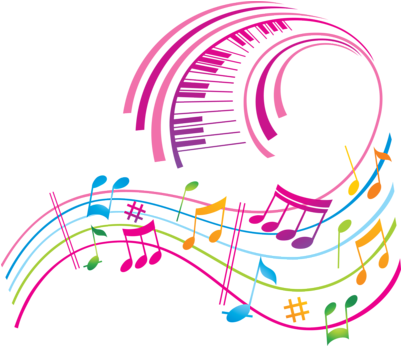 Colorful Music Graphic - Music Art Shower Curtain (400x400), Png Download