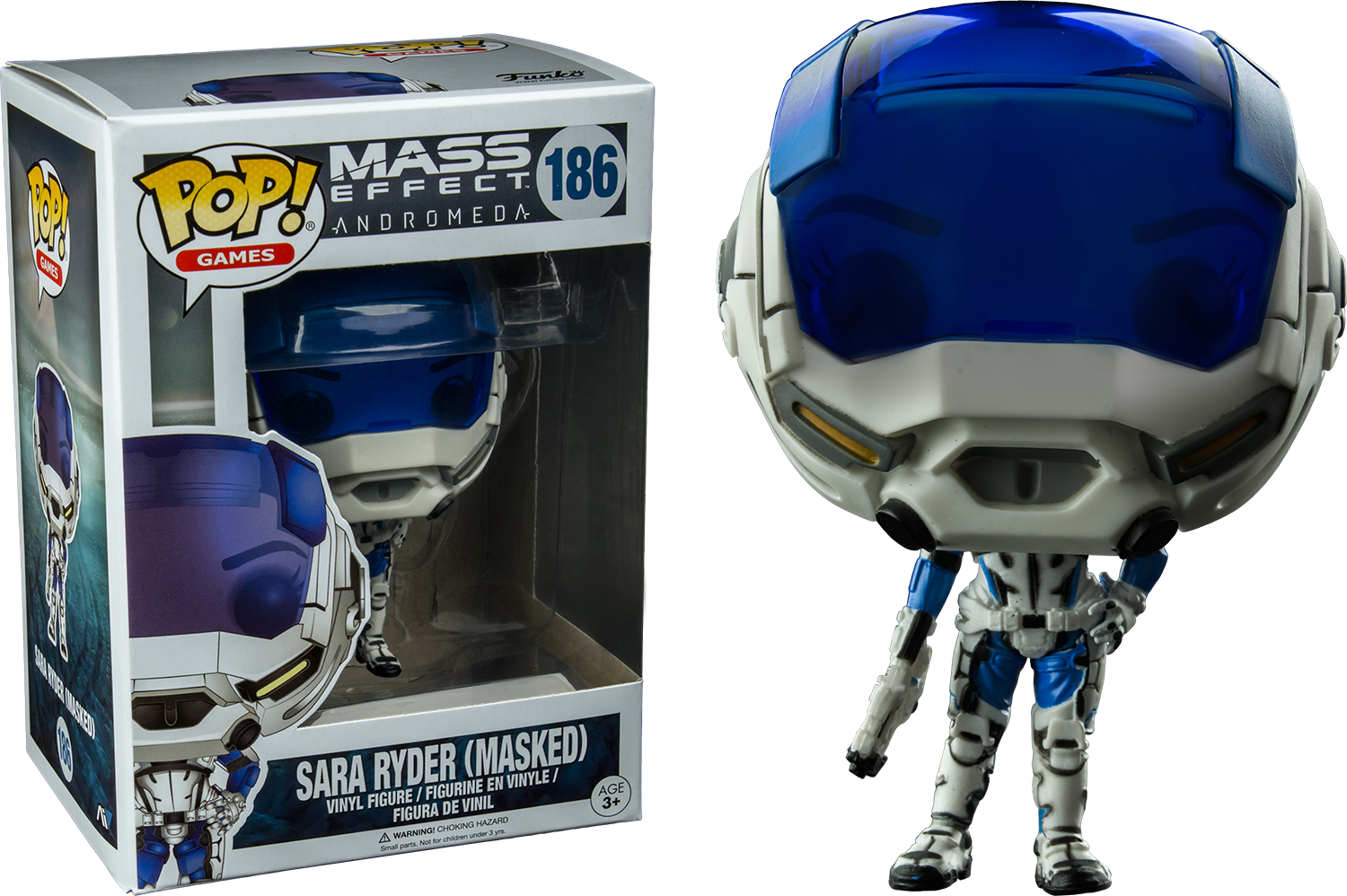 Mass - Mass Effect Andromeda Sara Ryder Masked Pop Vinyl Figure (1500x998), Png Download