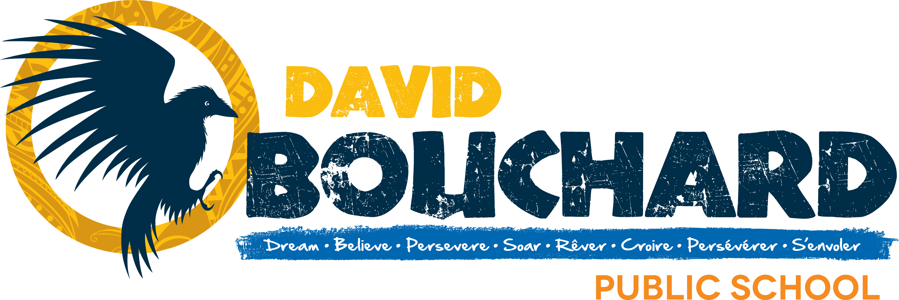 Dav#bouchard Ps Logo Final - David Bouchard School (3000x1001), Png Download