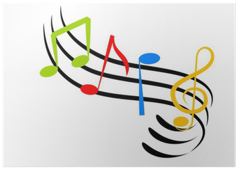 An Illustration Of Colorful Music Notes Made With Line - Music Notes Clip Art (400x400), Png Download