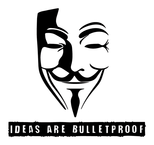 Stickers Guy Fawkes Ideas Are Bulletproof Sticker Juststickers - V For Vendetta Design (528x528), Png Download