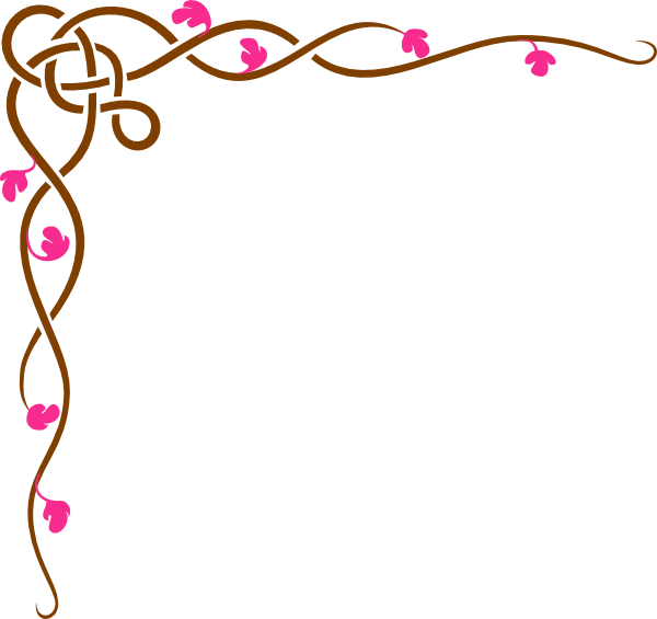 Floral Design Clip Art At Clker - Corner Border Png Red (600x565), Png Download