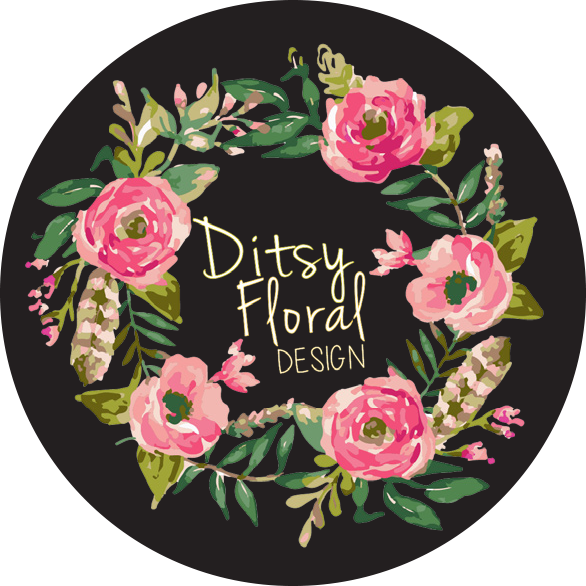 Ditsy Floral Design - Süße Romantische Watercolor-blumen Tischtennis Schläger (586x586), Png Download