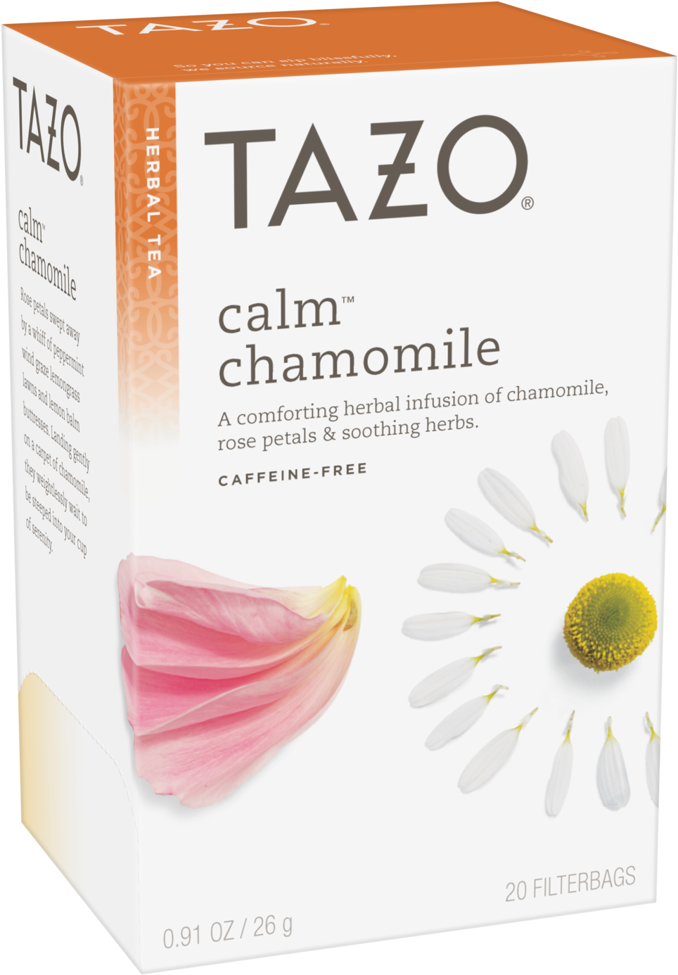 Tazo Calm Chamomile 20ct - Tazo Herbal Infusion Tea-calm Chamomile (decaf), 20 (1500x1500), Png Download