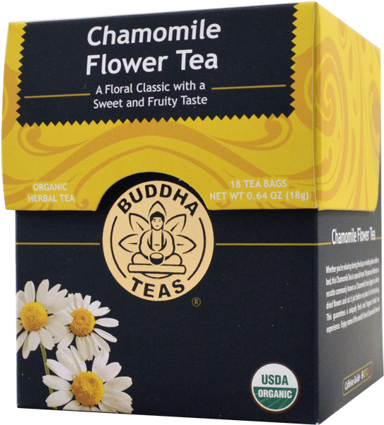 Buddha Tea Organic Tea Chamomile 18 Bag - Buddha Teas Reishi Mushroom Tea - 18 Tea Bags (650x650), Png Download