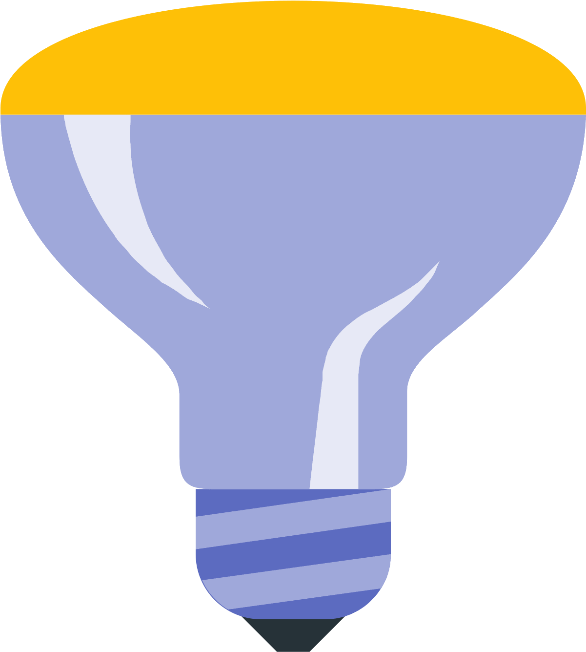 Mirrored Reflector Bulb Icon - Incandescent Light Bulb (1600x1600), Png Download