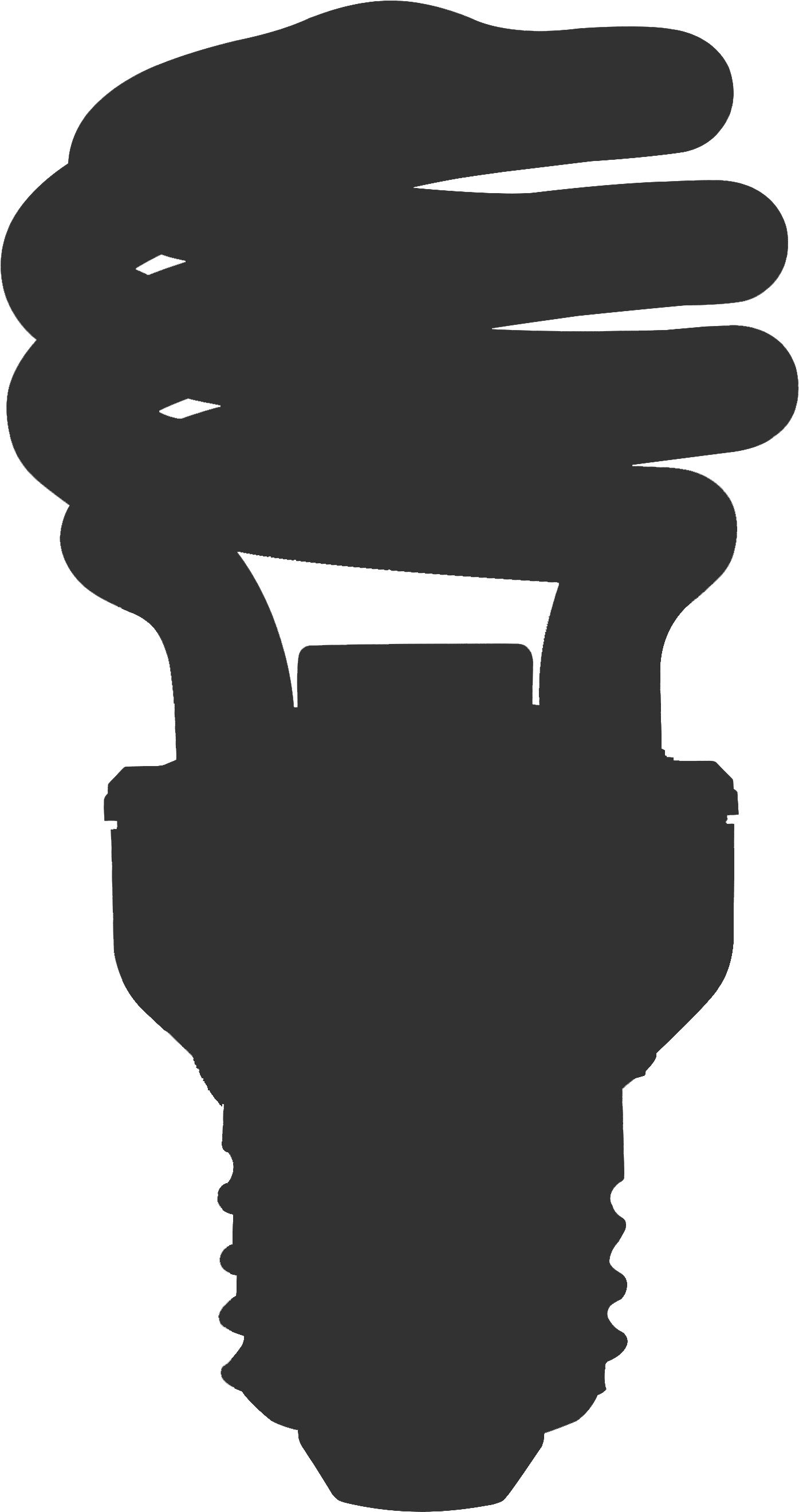 Silhouette Of Energy-efficient Light Bulb - Light Bulb Silhouette Transparent (1914x2861), Png Download