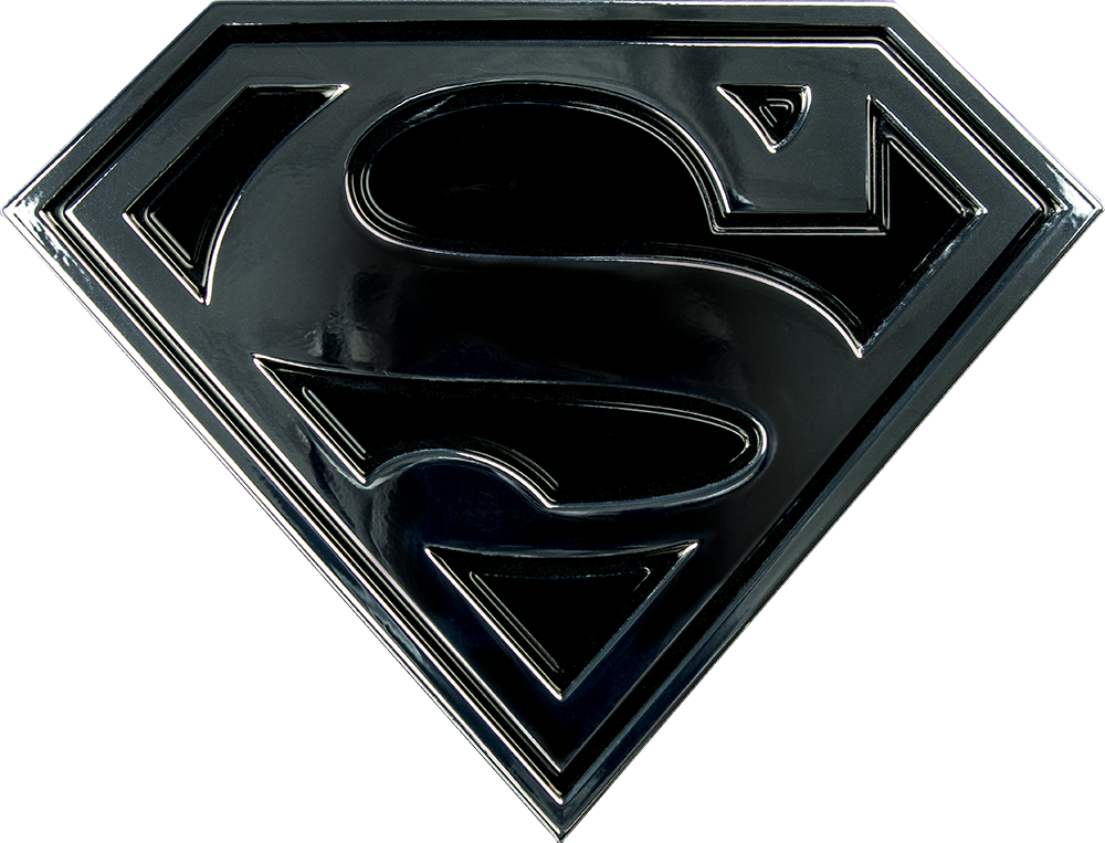 Superman Logo Black And Chrome Premium Emblem - Emblem (1000x763), Png Download