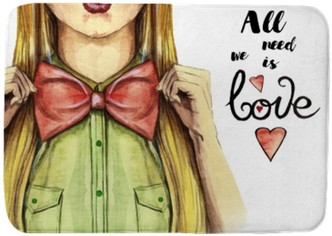 Watercolor Picture On A Valentine's Day, Girl Kisses, - Valentine's Day (400x400), Png Download