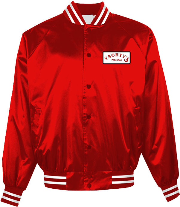 Pizzeria Satin Red Jacket - Augusta 3610 Satin Baseball Jacket Striped Trim (1000x1000), Png Download