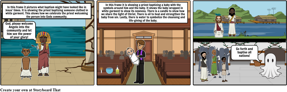 Baptism - Cartoon (1164x385), Png Download