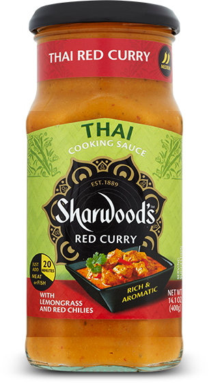 Red Curry Simmer Sauce - Sharwoods Red Curry Sauce, Thai, Medium - 14.1 Oz Jar (306x559), Png Download