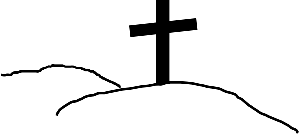 Cross On Hill Clip Art - Cross On Hill Png (600x270), Png Download