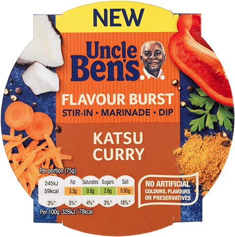 T5004 Ub Flavour Burst Katsu Curry 150g - Uncle Ben's Flavour Burst (500x500), Png Download