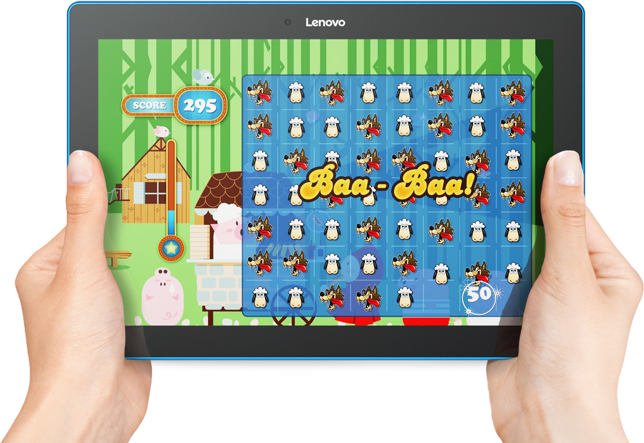 08 Tab 10inch Kids Game Lanscape 2017 06 02 - Lenovo Tab 10 10.1" 16gb Tablet Android 6.0 (marshmallow) (2000x1126), Png Download