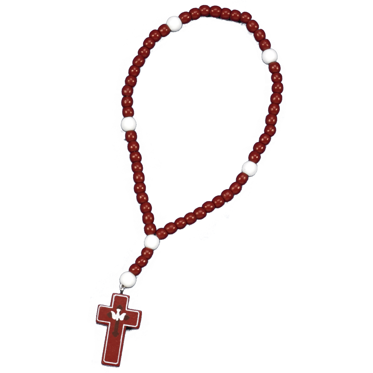 Red Wood Confirmation Rosary- Light Of The World - Red Rosary Beads Png (1217x1217), Png Download