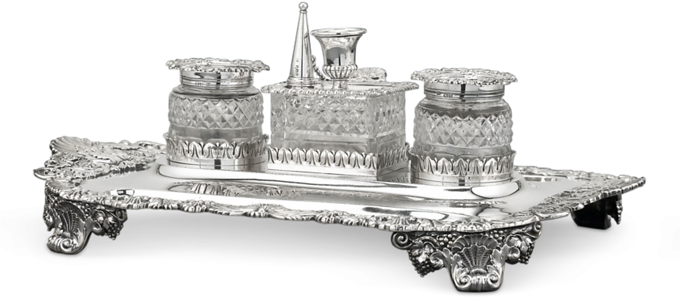 Paul Storr George Iii Silver Inkstand - Scale Model (1351x1080), Png Download