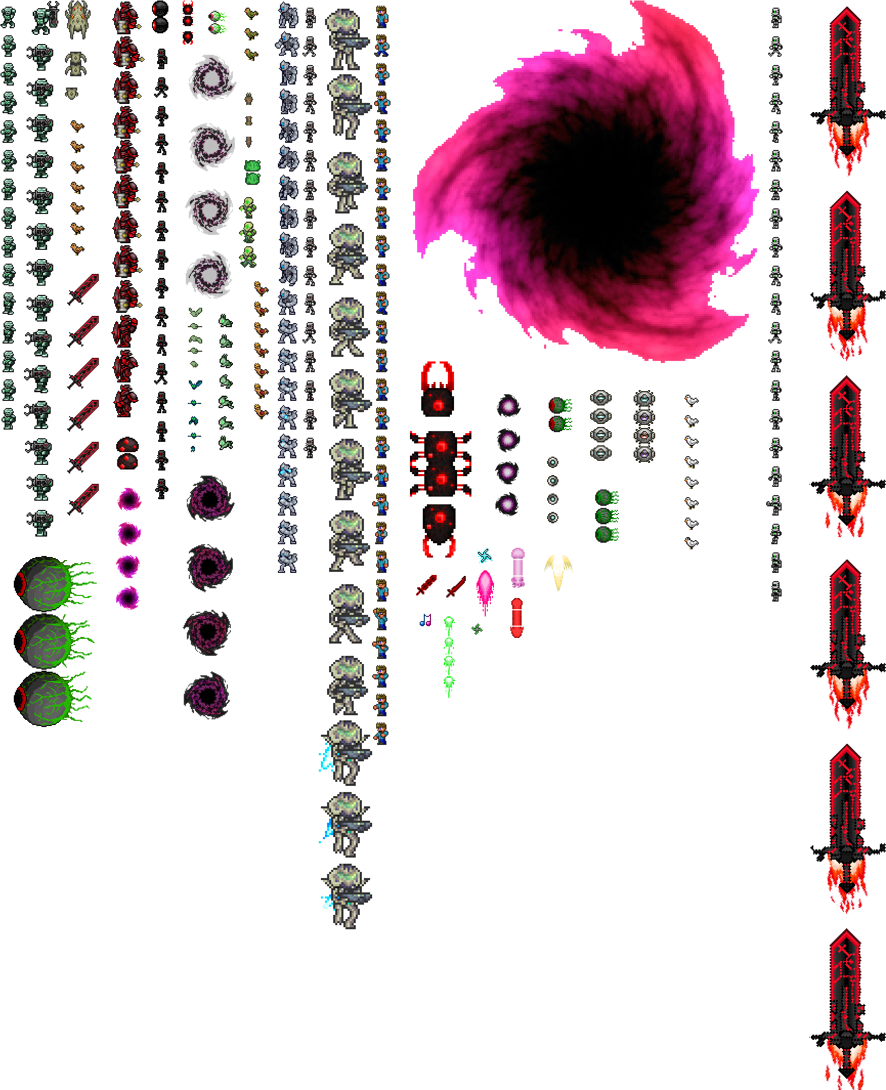 Allnpcs&projectiles (1756x2160), Png Download