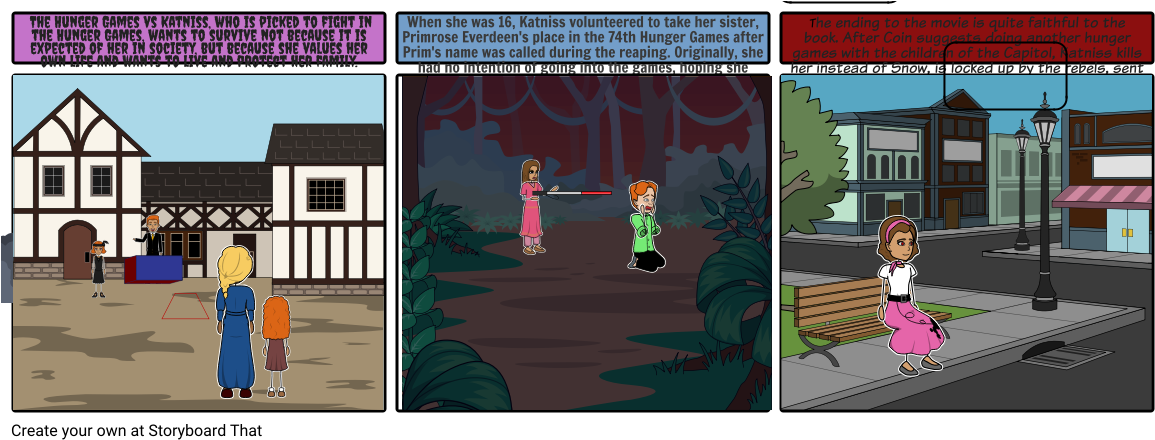 Hunger Games - Cartoon (1164x447), Png Download