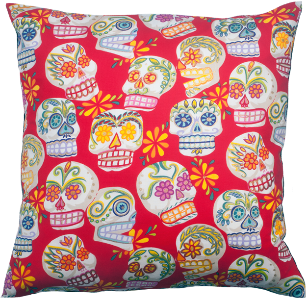 Image Of Skull Cushion - Day Of The Dead Skulls (720x714), Png Download