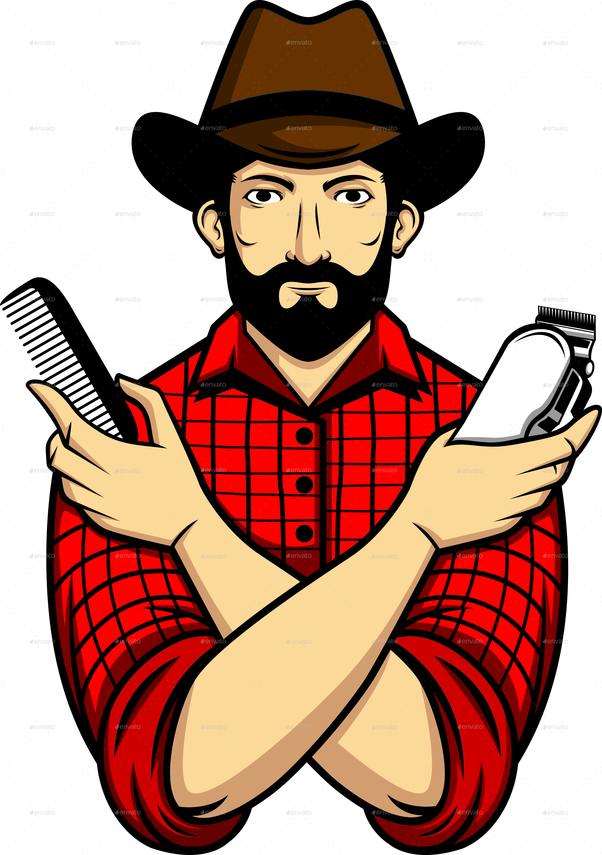 2 - Cowboy Barber Shop (2111x2999), Png Download