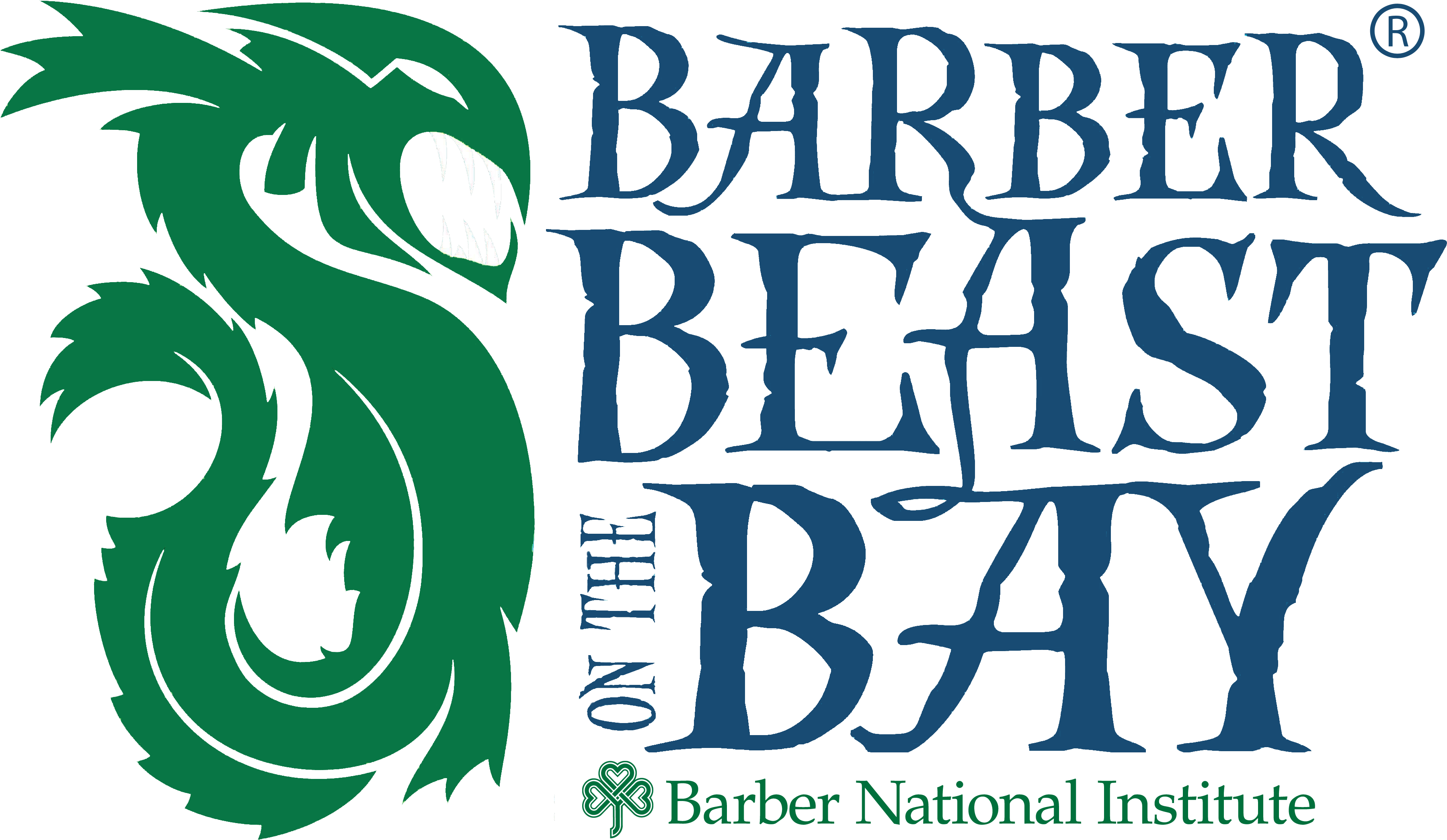 Beast Logo Green Navy - Barber National Institute (4945x2299), Png Download