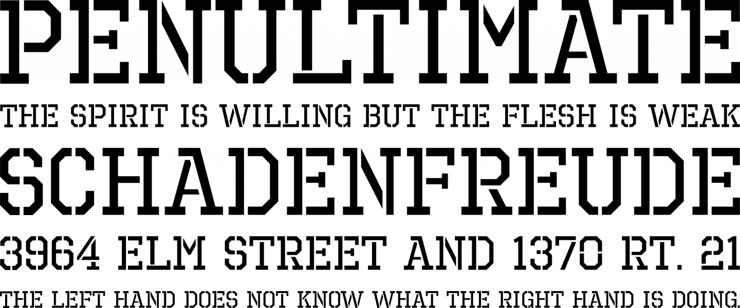 Octin Prison Font Phrases (1440x600), Png Download