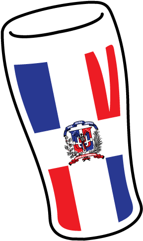 Flag Of Dominican Republic Beer Pint Glass Cerveza (774x772), Png Download