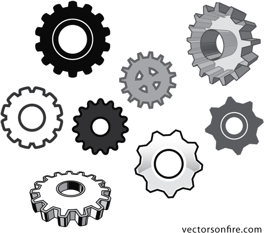 Free Vector Gear Set Psd Files, Vectors & Graphics - Gear Vector (600x517), Png Download