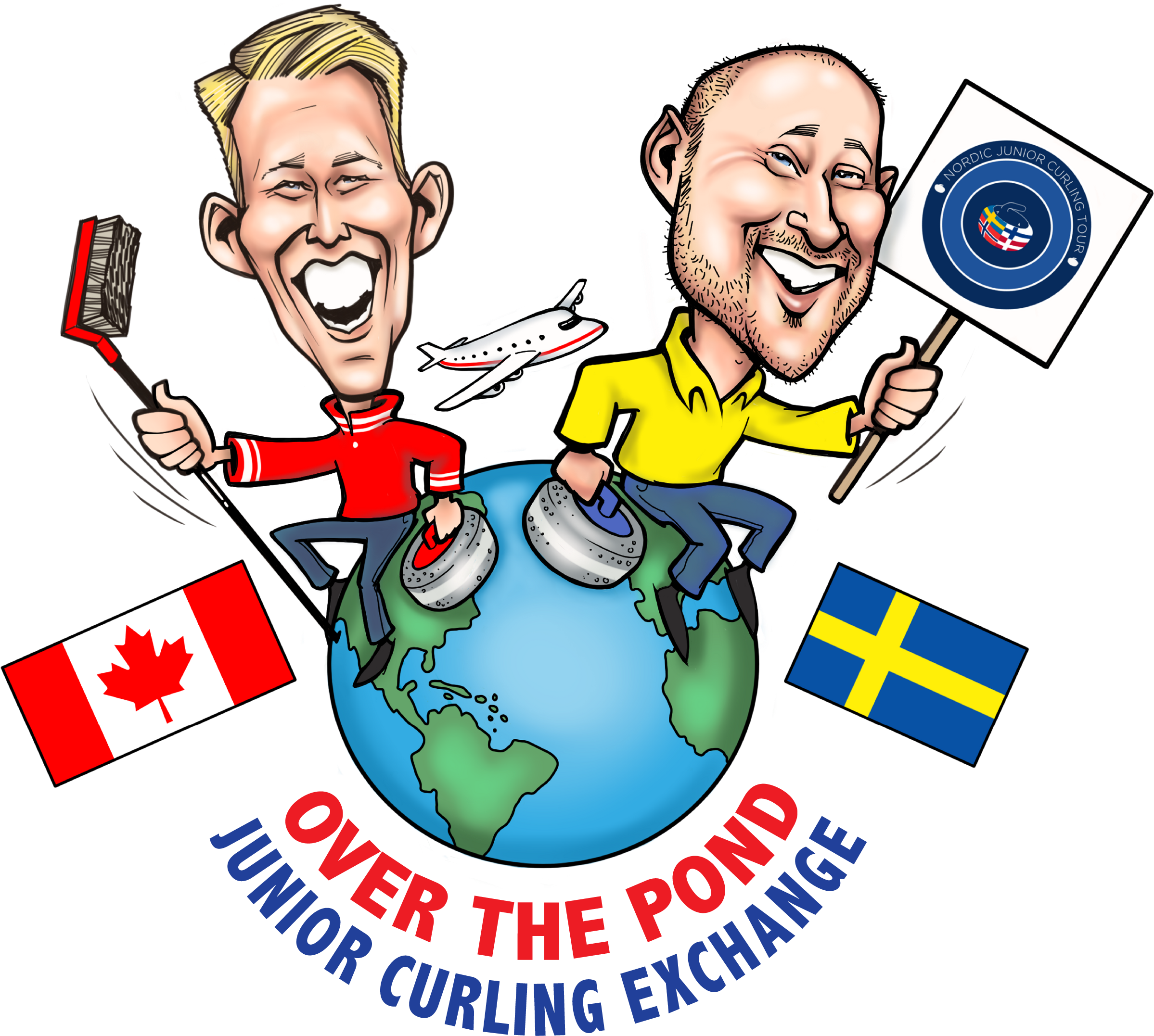 Over Pond Junior Curling 1 - Canada Flag (2450x2182), Png Download