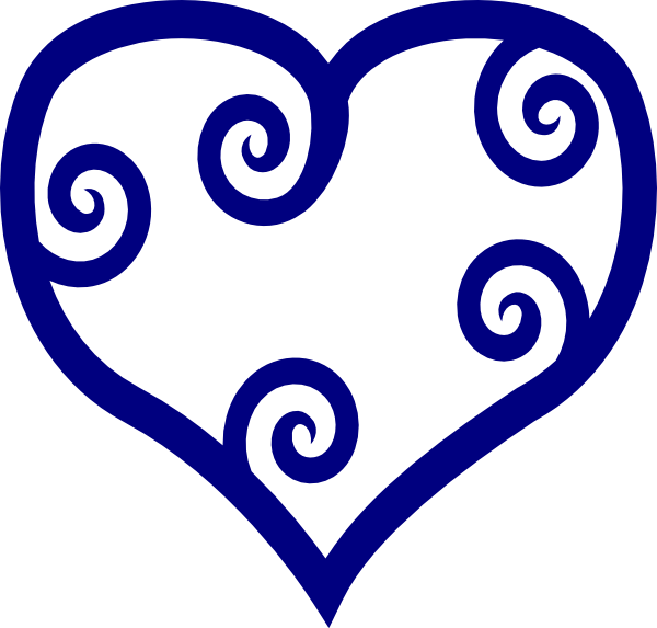 Blue Heart Svg Clip Arts 600 X 573 Px (600x573), Png Download