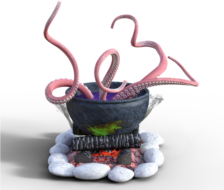 Cauldron, Halloween, Tentacle, Magic Potion, Mysticism - Octopus (720x720), Png Download
