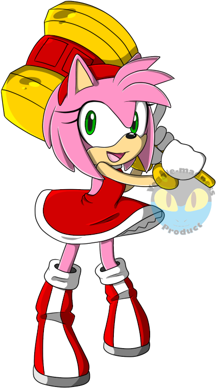 Amy Rose Hammer Times - Cartoon (500x850), Png Download