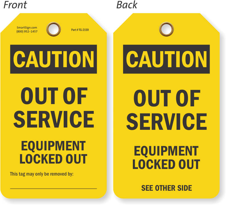 Out Of Service Equipment Locked Out Caution Tag - Orange (800x800), Png Download
