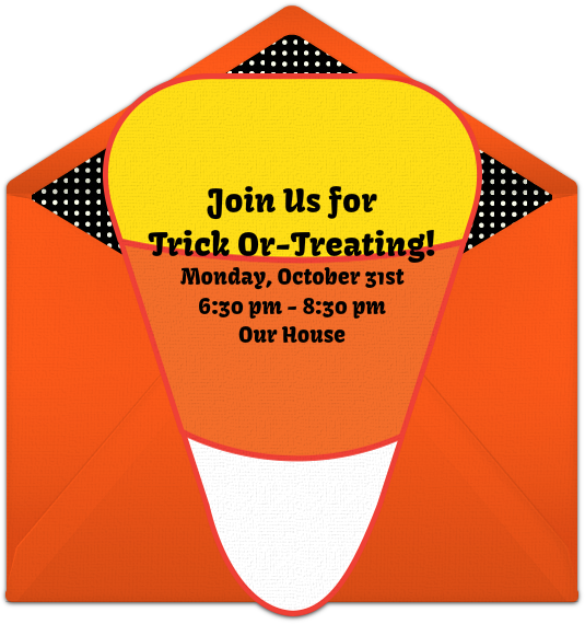 Candy Corn Cutout Online Invitation - Illustration (650x650), Png Download