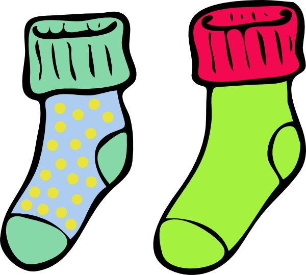 Image Freeuse Stock Crazy Sock Clipart - Socks Black And White Clipart (600x539), Png Download