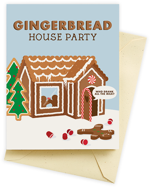 Gingerbread House Card[hol 2021 Ea] - Christmas Card (600x777), Png Download