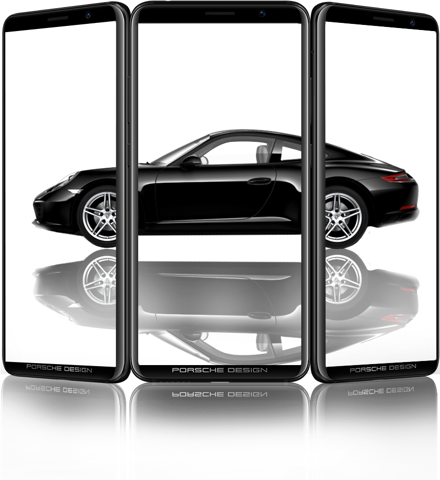 Porsche Design Huawei Mate Rs Displaying Vivid Colours - Audi E-tron (865x975), Png Download