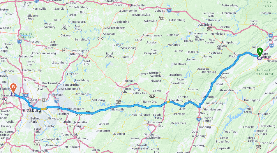 Driving Directions To Sewickley From State College, - Atlas (950x650), Png Download