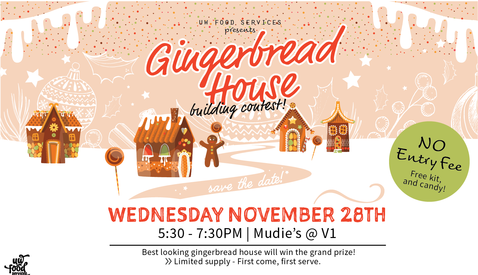 Gingerbread House Building Contest - Illustration (1547x900), Png Download