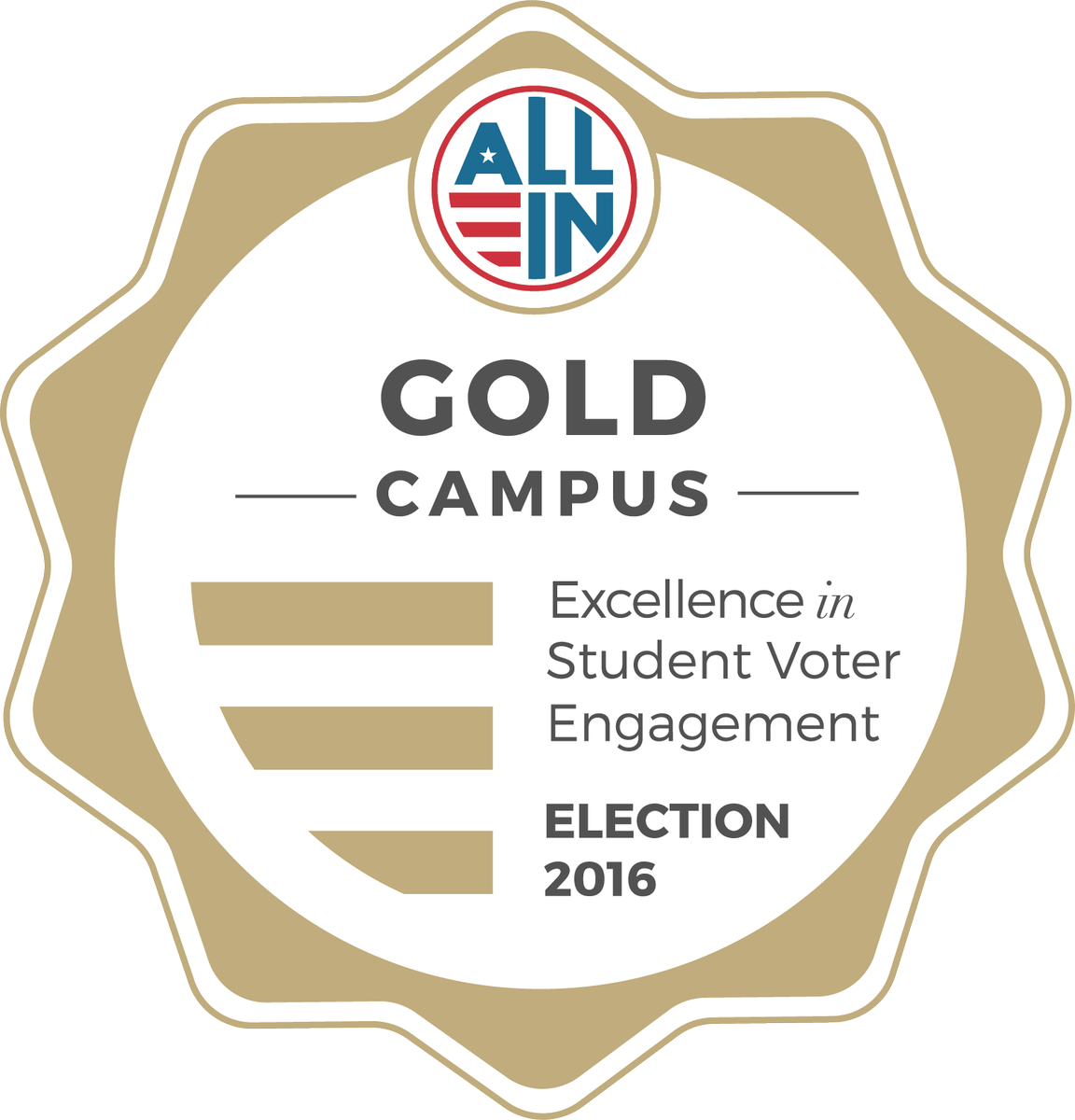 Only School To Earn A Gold Seal From @allintovote For - Label (1152x1200), Png Download
