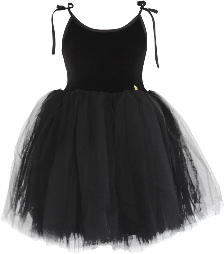 Dolly By Le Petit Tom ® Velvet Sabrina Tutu Dress Black - Little Black Dress (800x908), Png Download