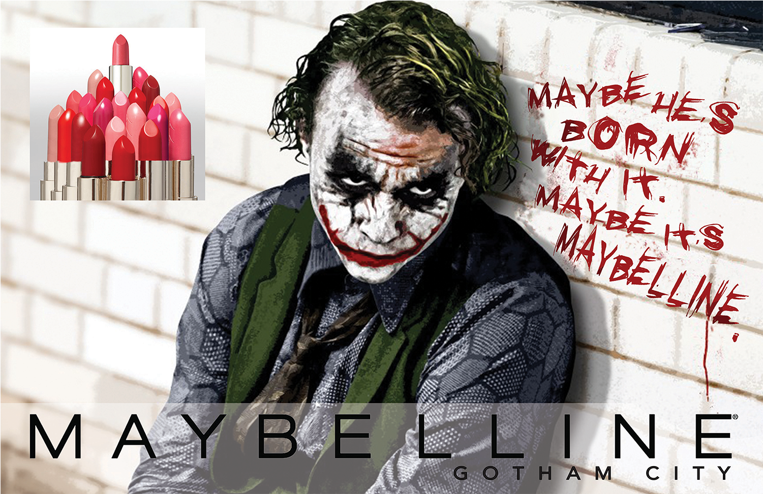 Photoshop Design By Tucktalk For Designcrowd - Joker Heath Ledger Art (1500x1500), Png Download