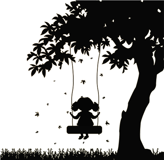 For Her Books Make Children Better Individuals And - Girl Sitting Under Tree Shadow (572x550), Png Download