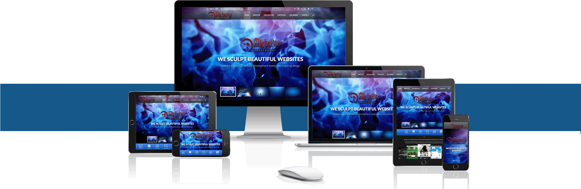 Mobile Responsive Web Design - Led-backlit Lcd Display (2023x713), Png Download